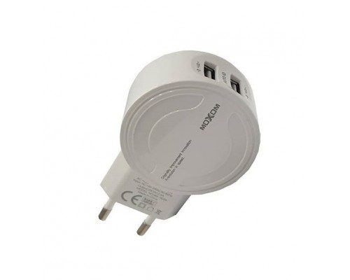 Зарядний пристрій Moxom MX-HC04 2.4A 2USB + Cable Lightning White