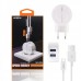 Зарядний пристрій Moxom MX-HC04 2.4A 2USB + Cable Lightning White