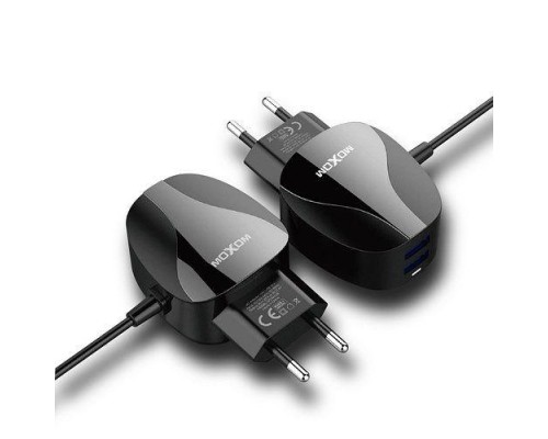 Зарядное устройство Moxom MX-HC15 Cable microUSB + 2USB 2.4A Black